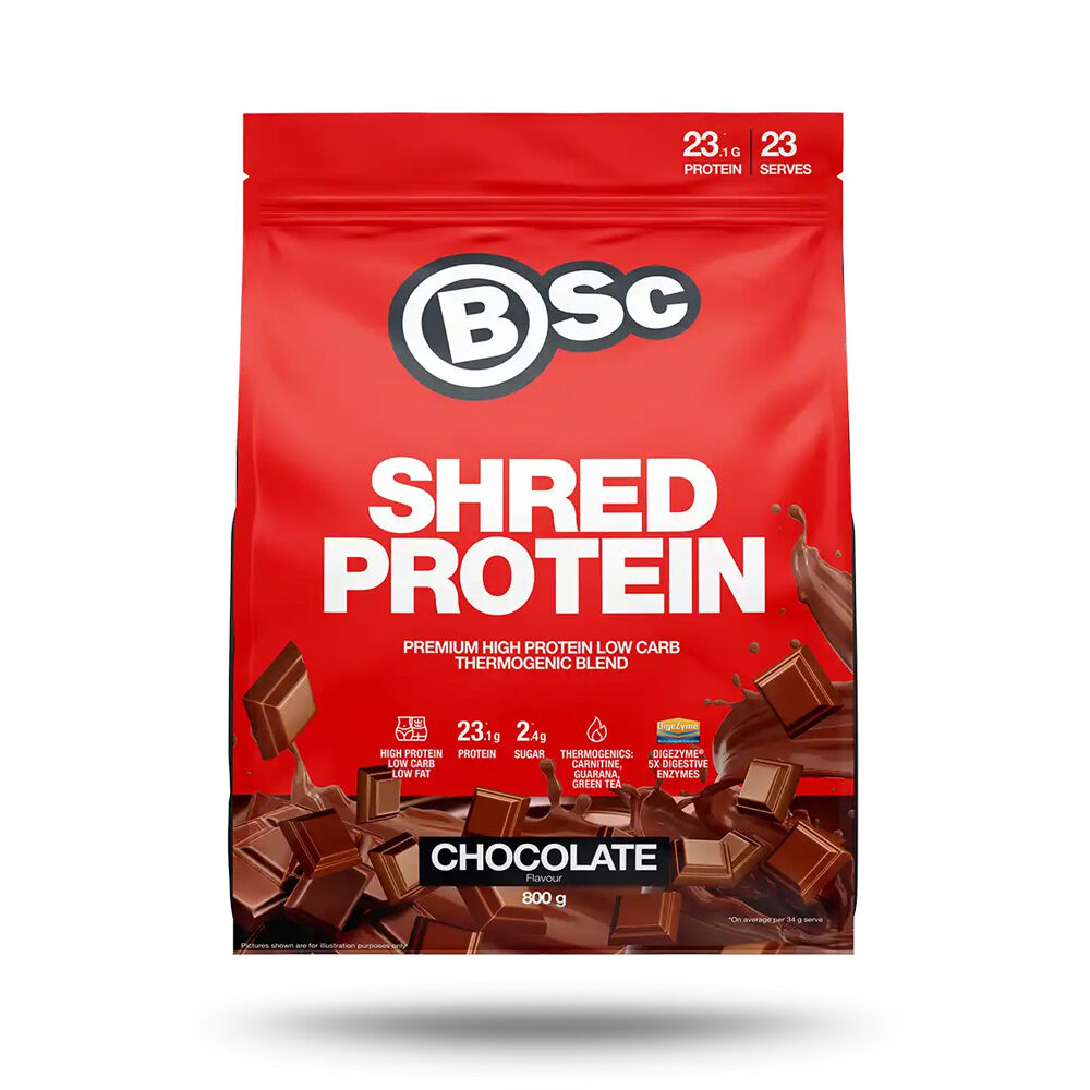 BSc High Protein Shred Powder Post Workout 23 Serves 800g Chocolate