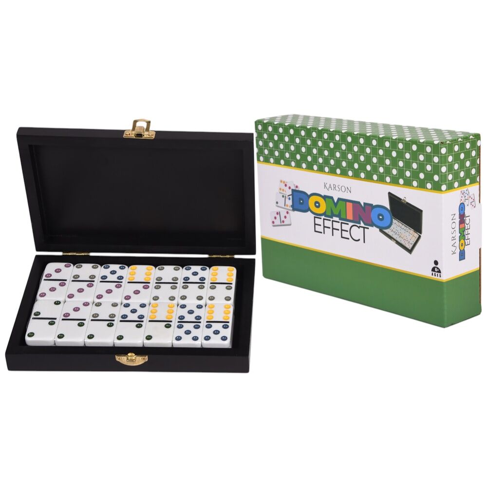 28pc Karson Domino Effect Wooden Board Game Set w/ Case 6y+ 20.5x13.7x3.7cm
