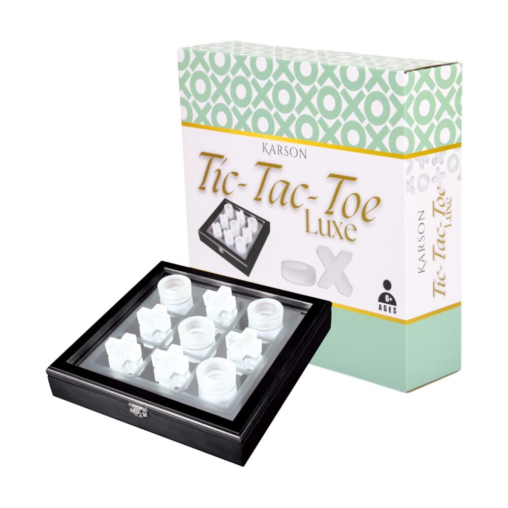 9pc Karson Tic Tac Toe Luxe Frosted Glass Board Game Set 6y+ 27.8x27.8x7.5cm