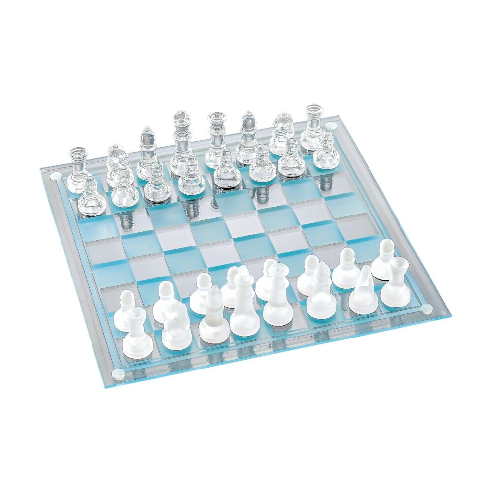 32pc Karson Crystal Chess Game Set w/ Glass Board 6y+ 38x38x5.8cm Clear