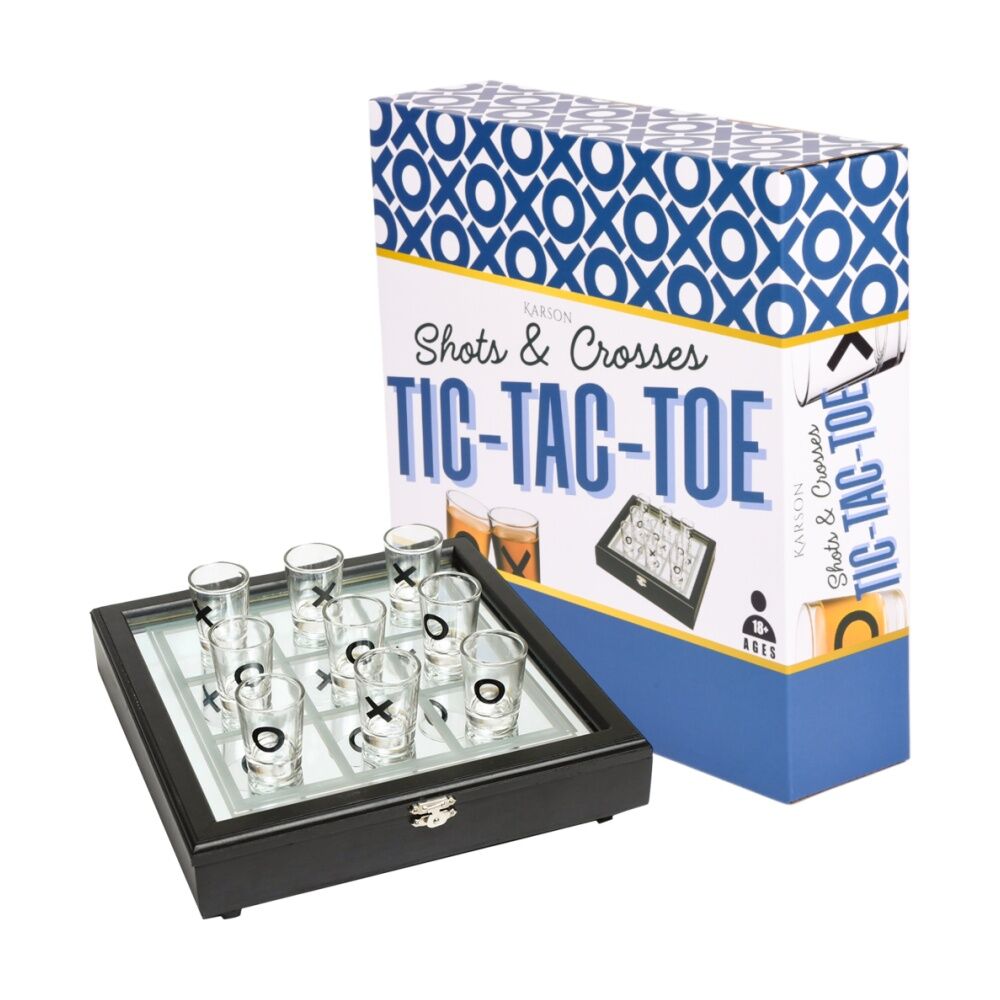 9pc Karson Shots & Crosses Tic Tac Toe Shot Glass Game Glassware 18y+ 31x31x5cm