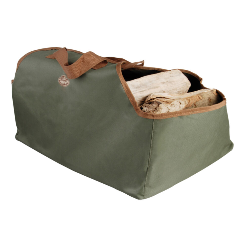Esschert Design Canvas Log Carrier Organiser Garden 59cm Green