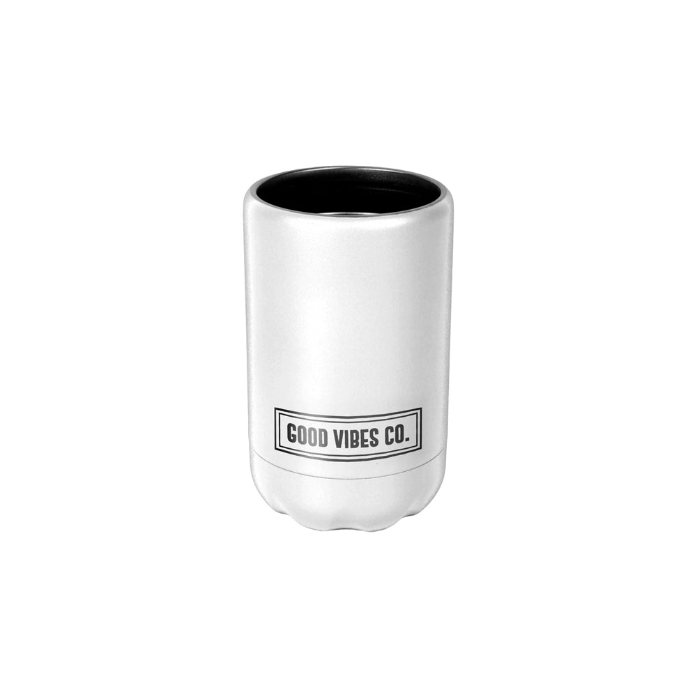 2PK Good Vibes Can Cooler Double Walled Ss 12x7.5cm Ice White