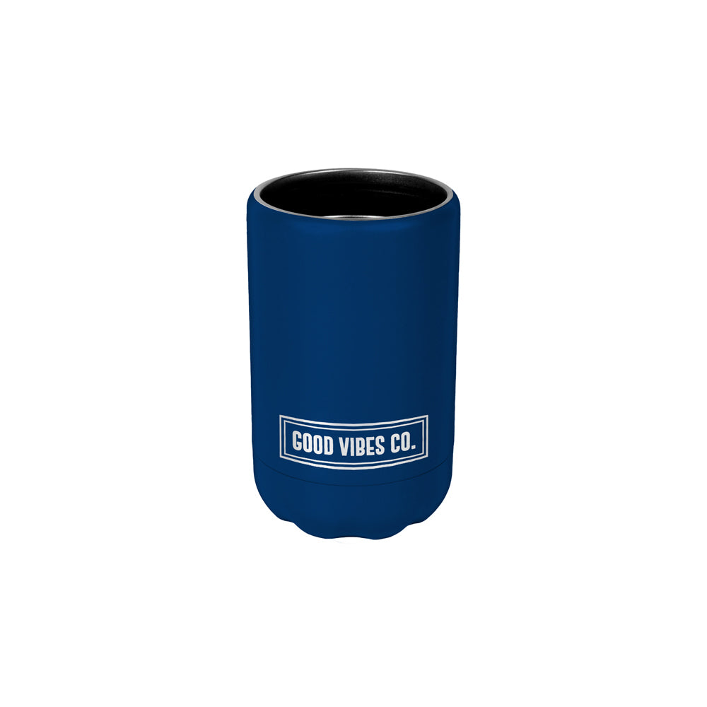 2PK Good Vibes Can Cooler Double Walled Ss 12x7.5cm Indigo