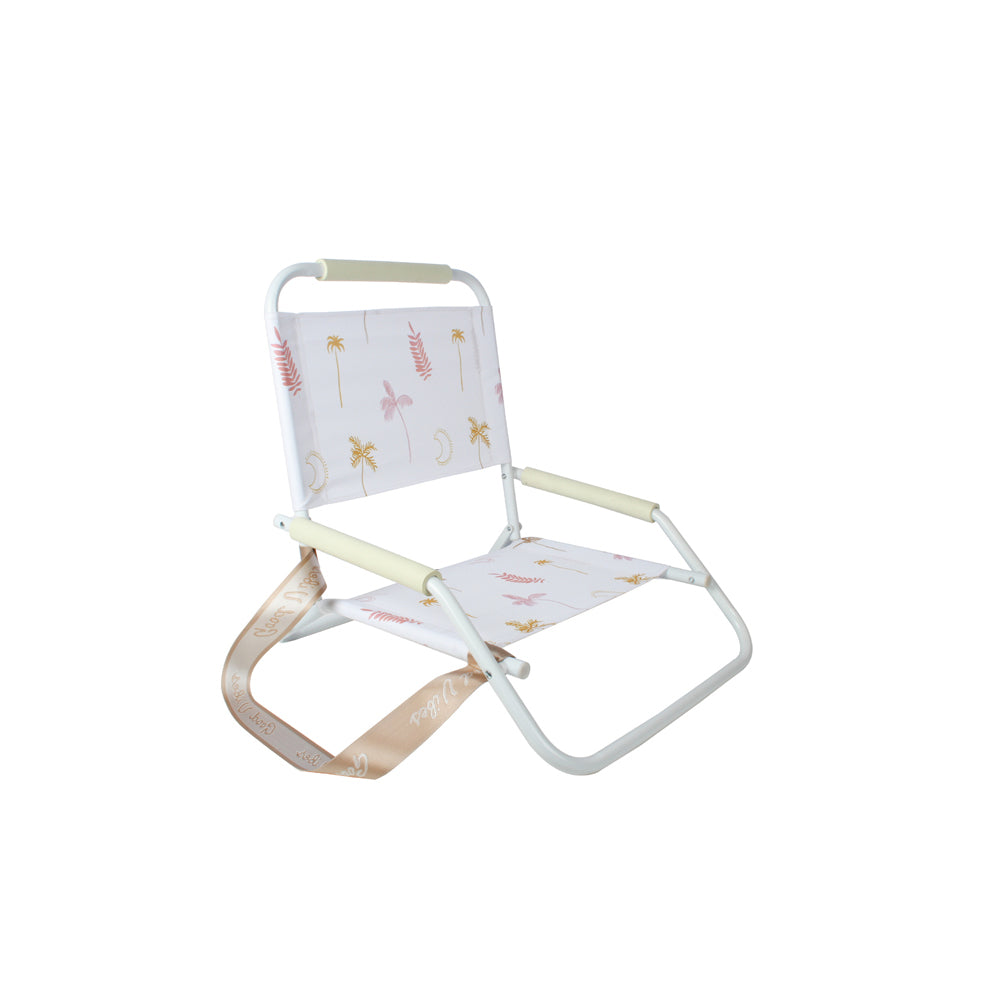 Good Vibes Foldable 60x58cm Beach Chair w/ White Frame - Coco & Waves