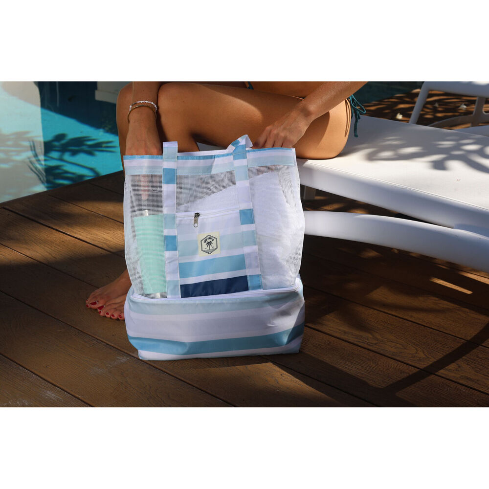 Good Vibes 2-in-1 Beach Insulated Cooler Bag Ocean Tide 47x45x20cm