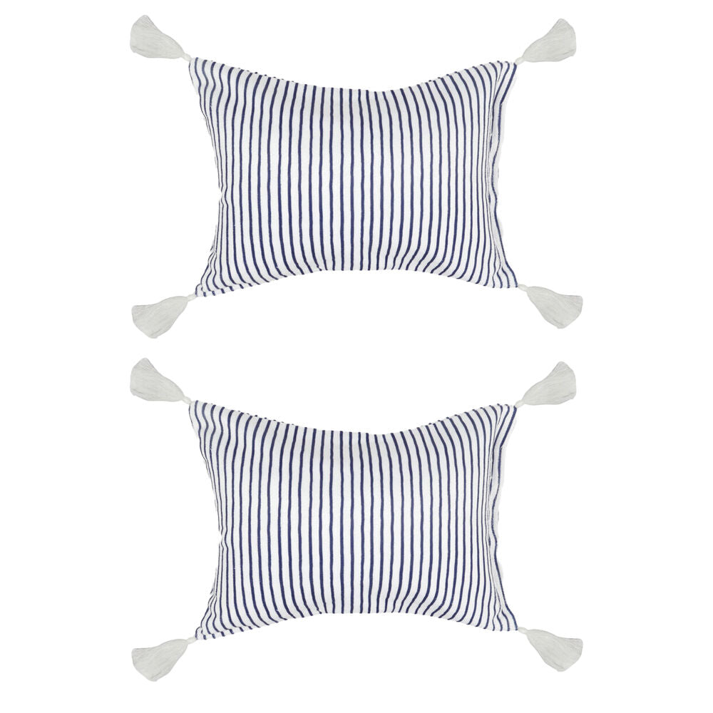 2PK Good Vibes Inflatable Beach Pillow With Tassels Mediterranean 40x29x13cm