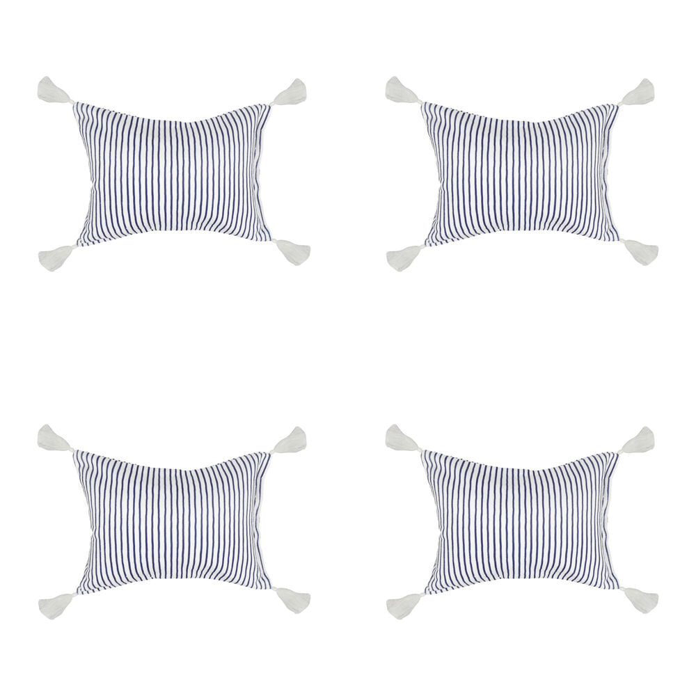 4PK Good Vibes Inflatable Beach Pillow With Tassels Mediterranean 40x29x13cm