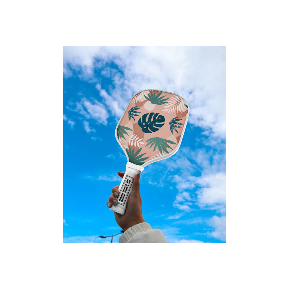 Good Vibes Pickle Ball Set Blush Palm 20x40x2.5cm Carbon Fibre