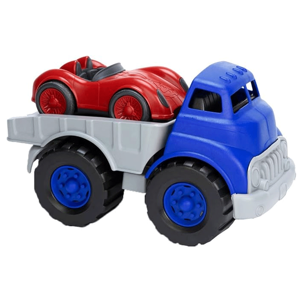 Green Toys Flatbed with Red Race Car Kids/Childrens Toy Vehicle Playset 1+