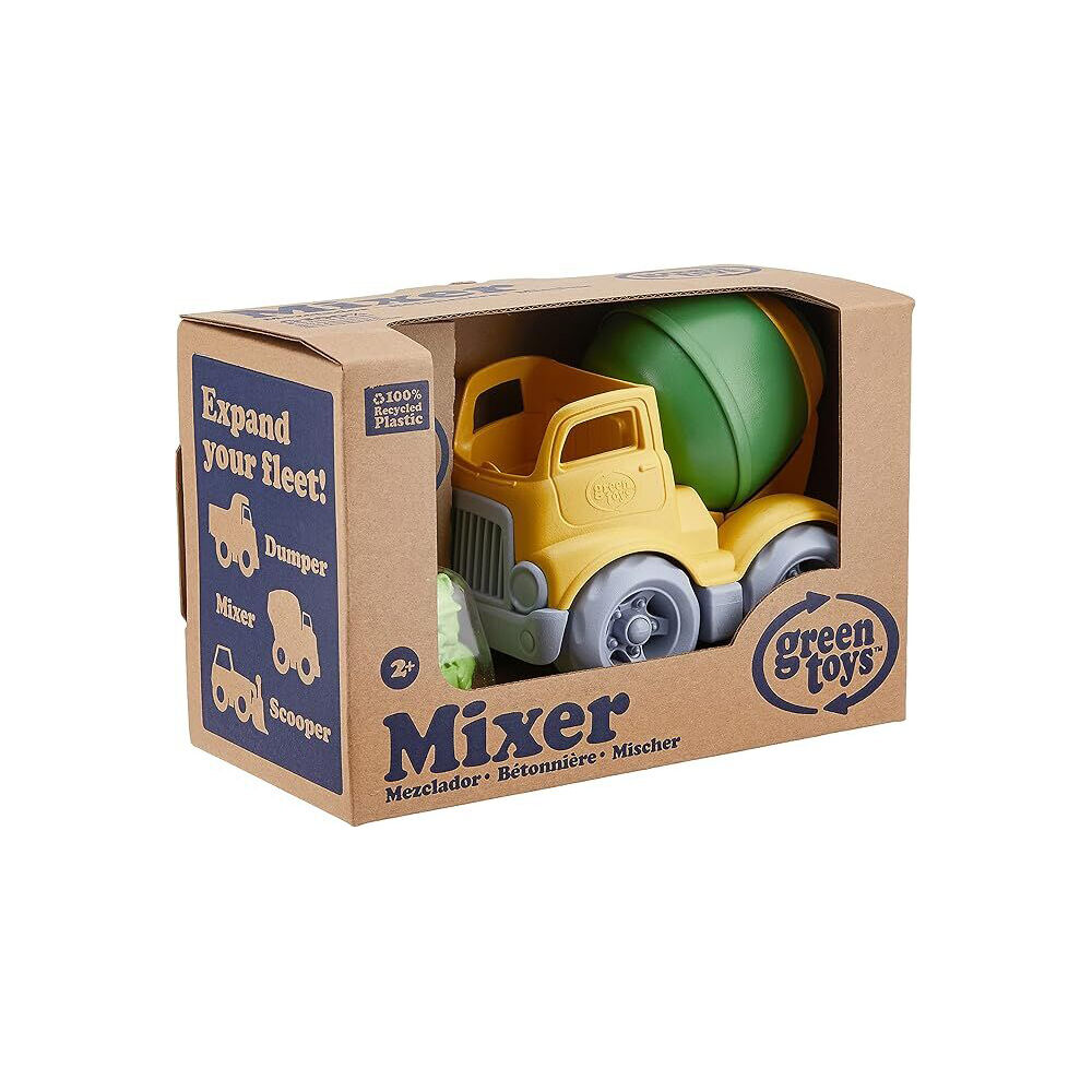Green Toys Construction Mixer Truck Recycled Kids Vehicle Green/Yellow