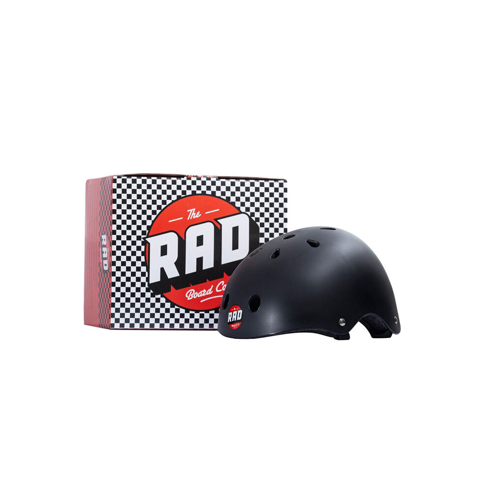 Rad Board Co Skate Helmet Street/Park Skateboard Head Gear Black