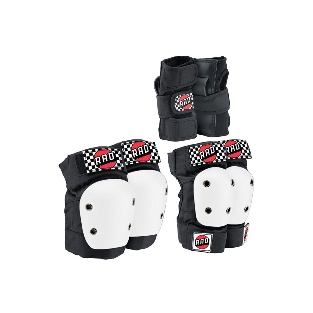 Rad Board Co Skate Wrist/Knee/Elbow Protective Pad Set White