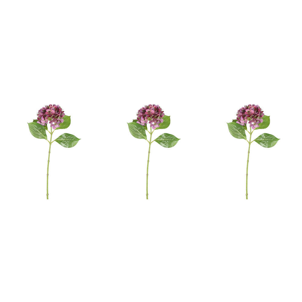 3PK Belle Hydrangea 67cm Artificial Floral Stems 20x20cm - Pink