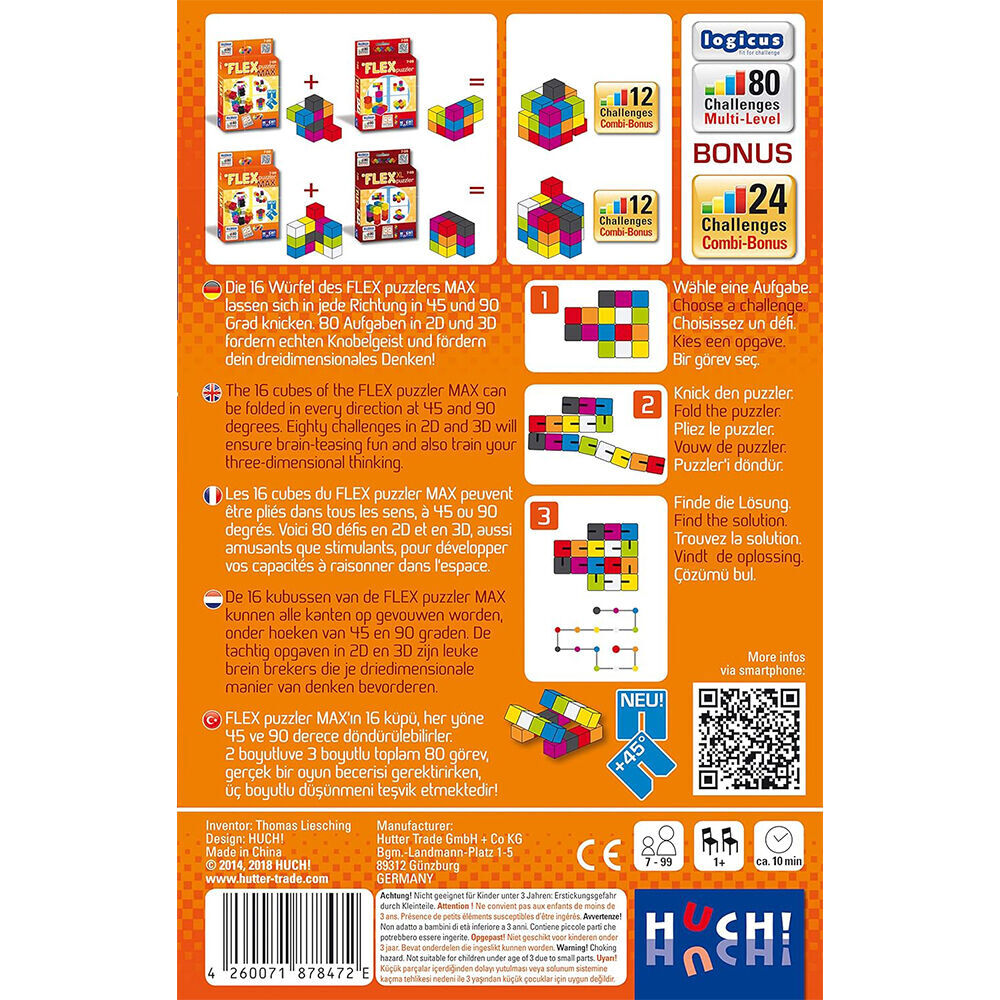 Huch! Flex Puzzler MAX Flexible Logic Puzzle Game Educational Toy Kids 7y+