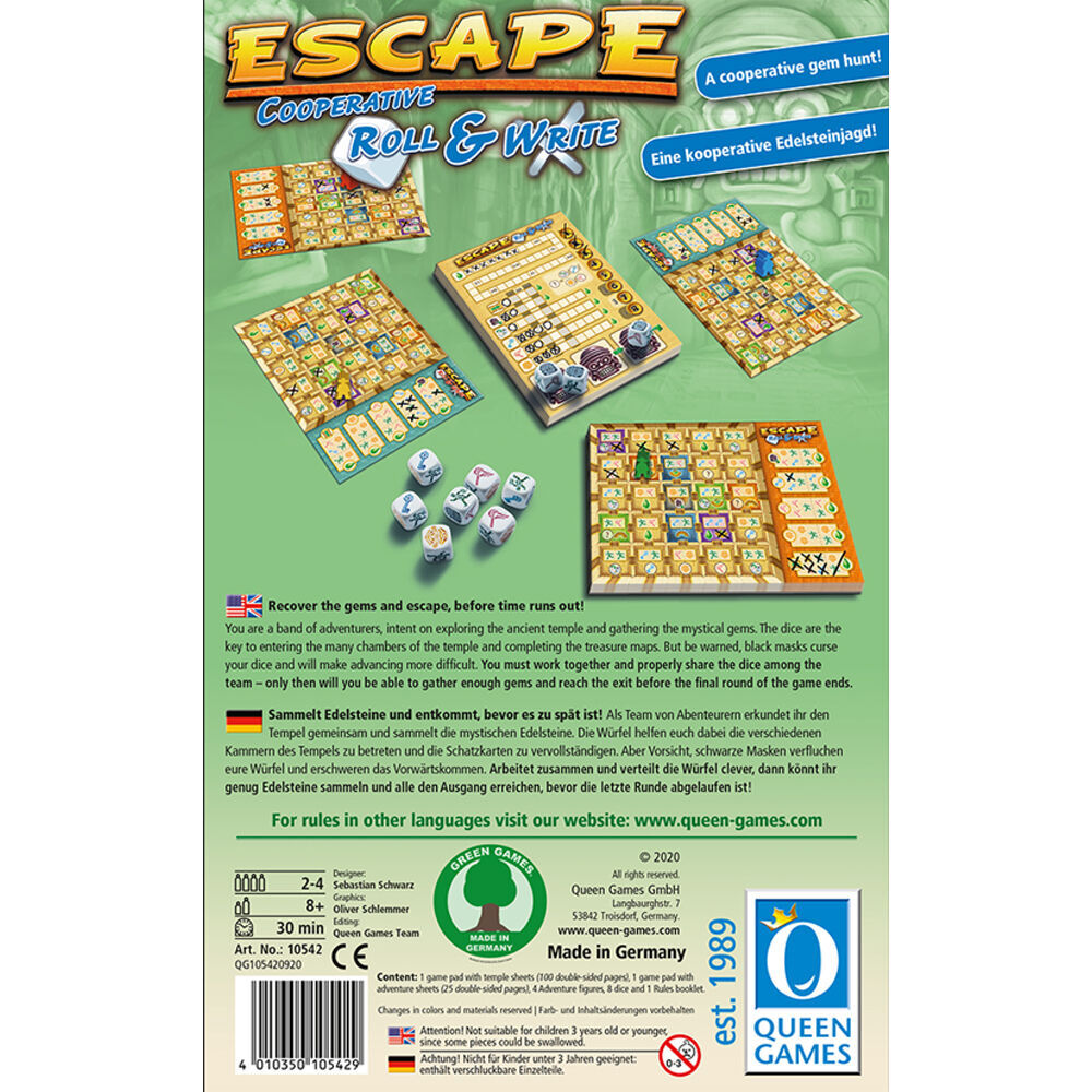 Huch! Escape Roll & Write Cooperative Map Exploration Dice Game Kids 8y+