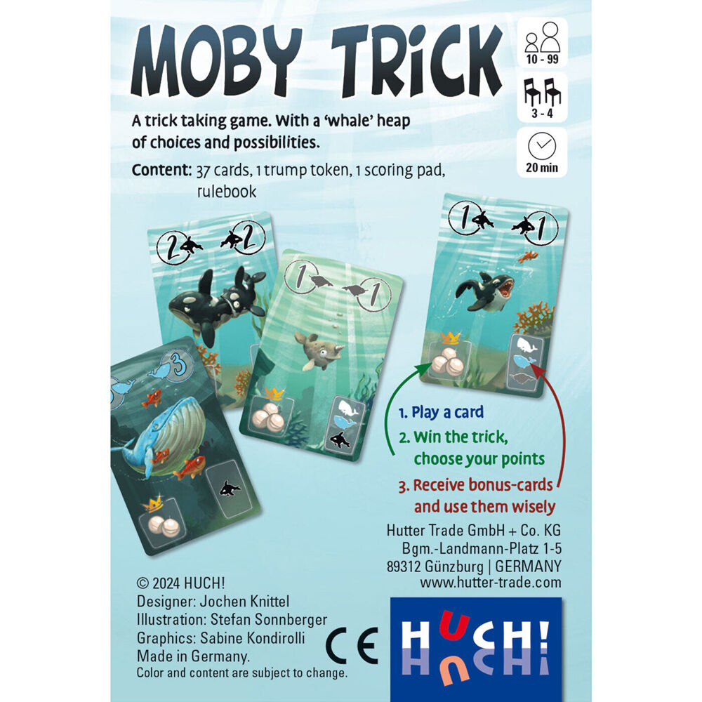 Huch! Moby Trick Trick-Taking Strategy Party Card Game Kids Children 10y+