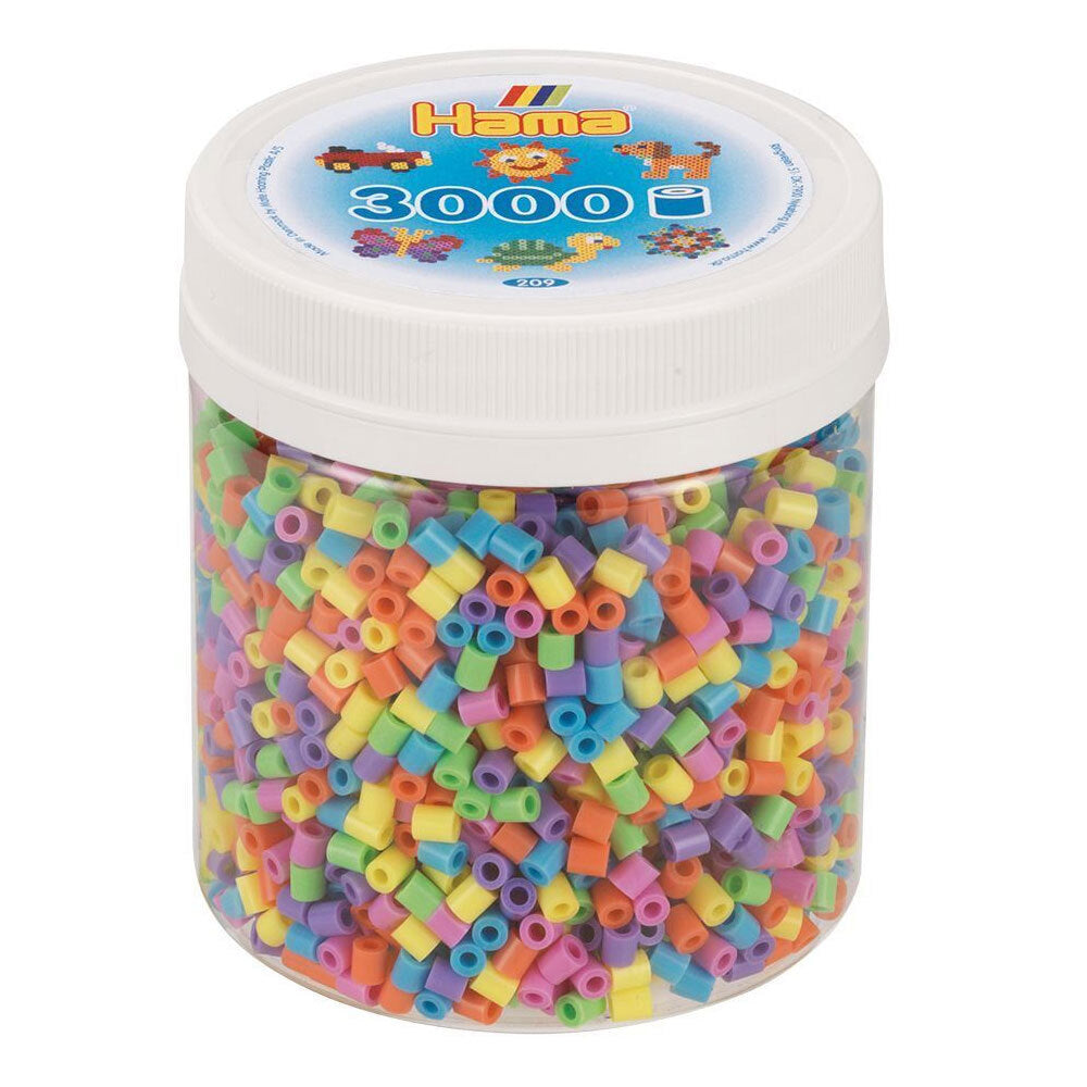 3000pc Hama Beads Pastel Mix Tub Kids Building Toy 5y+