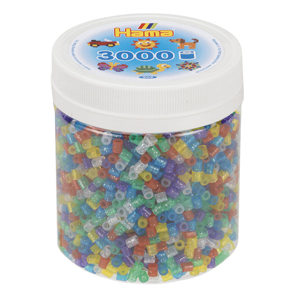 3000pc Hama Beads Glitter Mix Tub Kids Building Toy 5y+
