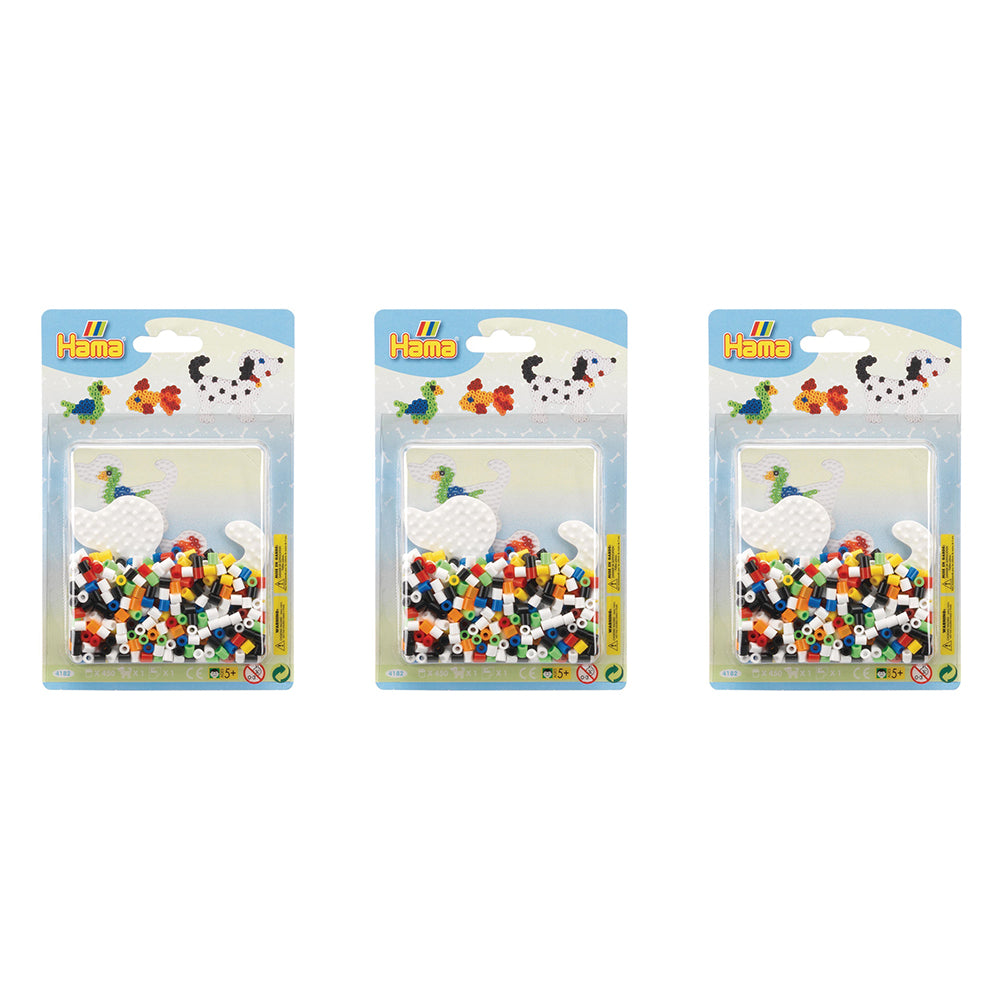 3x 450pc Hama Beads White Dog Small Blister Pack Kids Toy 5y+