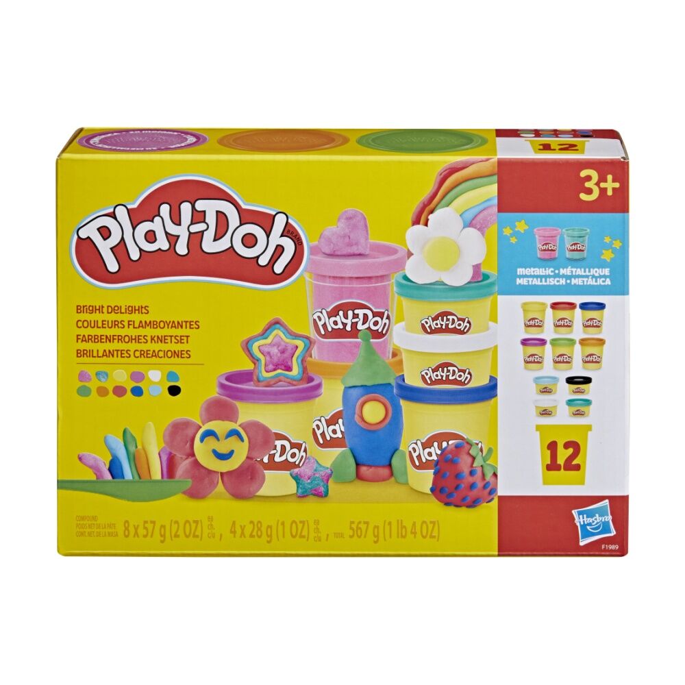 4PK Play-Doh Bright Delights Multicolour Kids Arts & Crafts Set 3y+ 12 Colours