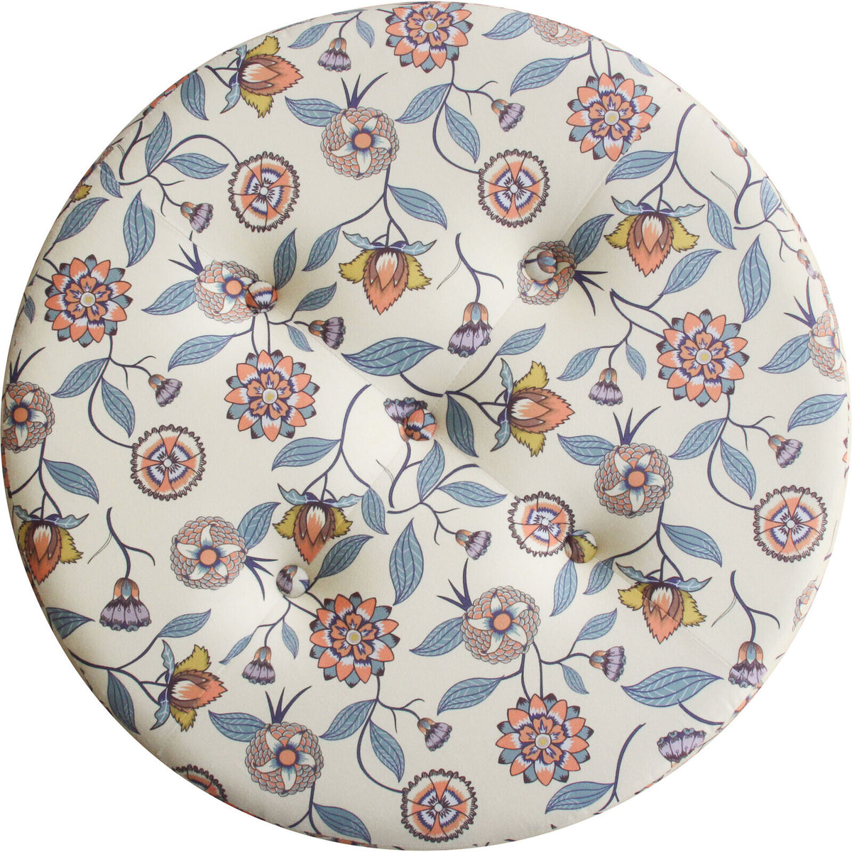 LVD Velvet/Wood/MDF 36x61.5cm Ottoman Home Furniture Round - Indienne