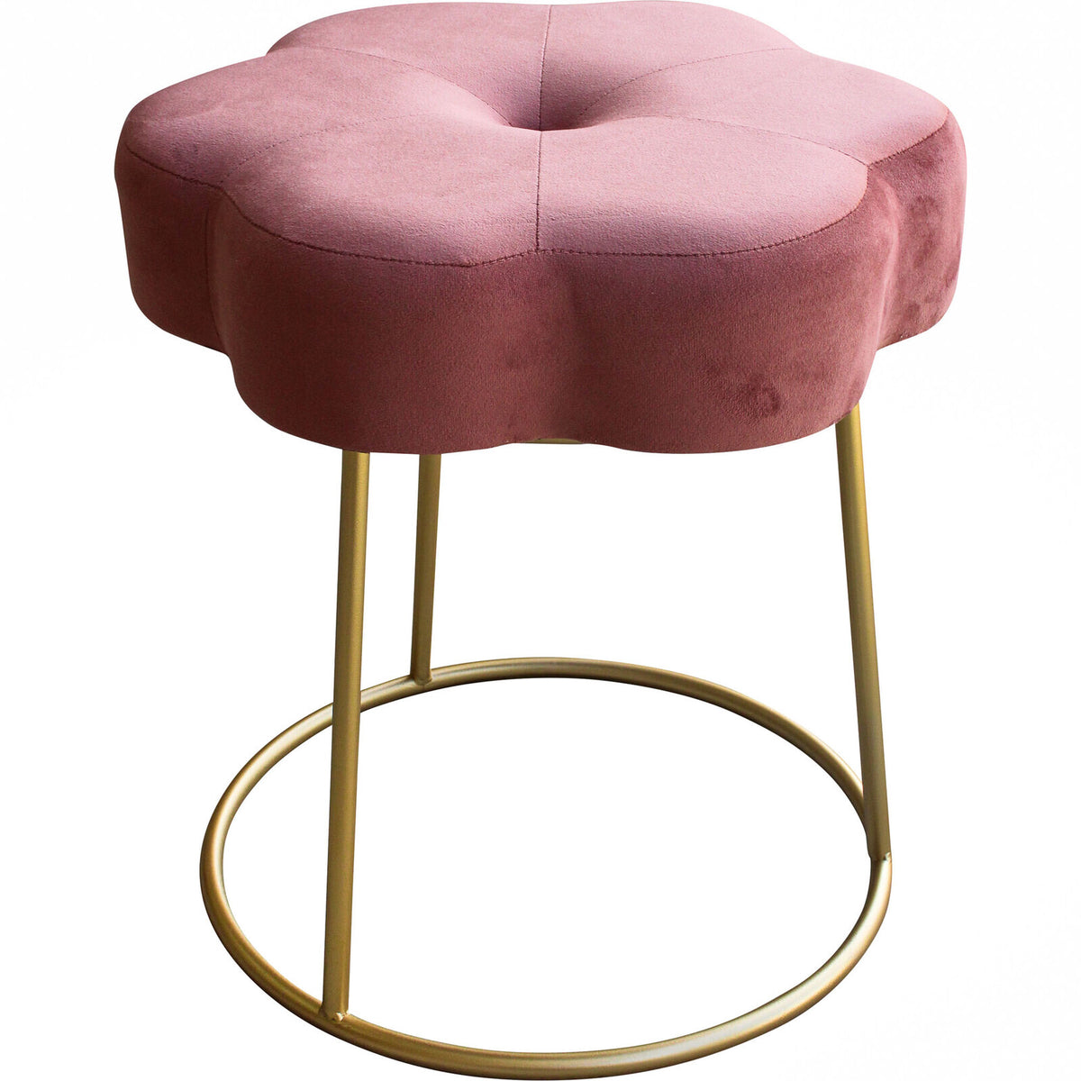LVD Daisy Metal/Velvet/MDF 41x44cm Stool Home Furniture - Rust
