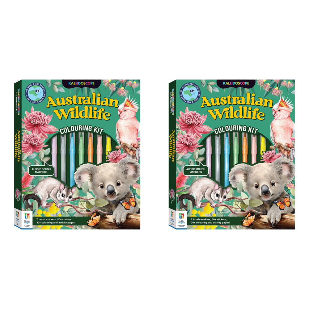 2PK Kaleidoscope Australian Wildlife 29x23cm Kids Colouring Kit 8y+