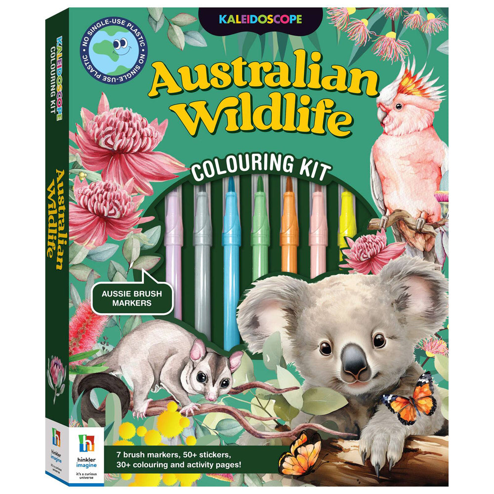 2PK Kaleidoscope Australian Wildlife 29x23cm Kids Colouring Kit 8y+