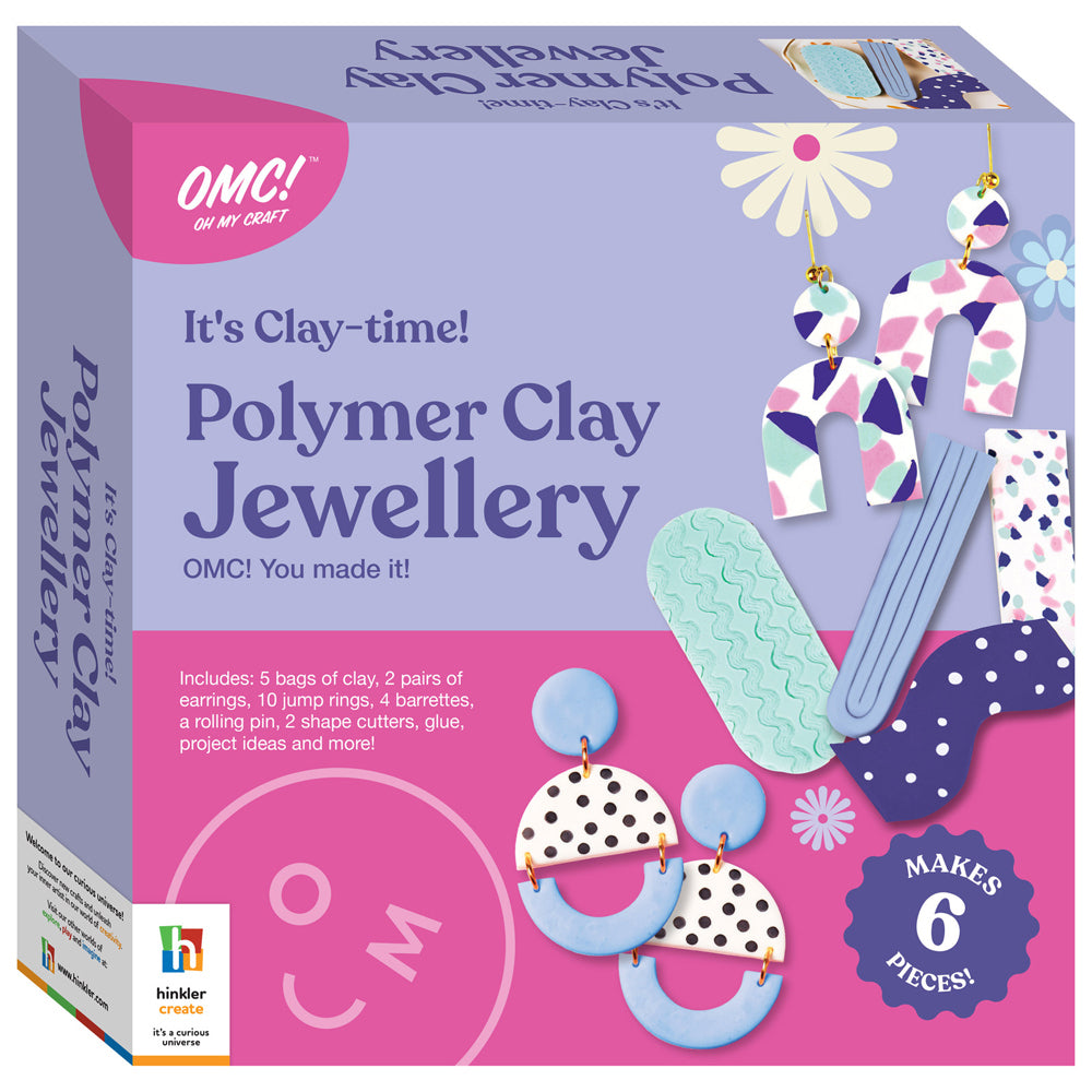 2PK OMC! Oh My Craft Polymer Clay Jewellery 22x22cm Teen Craft Kit 14y+