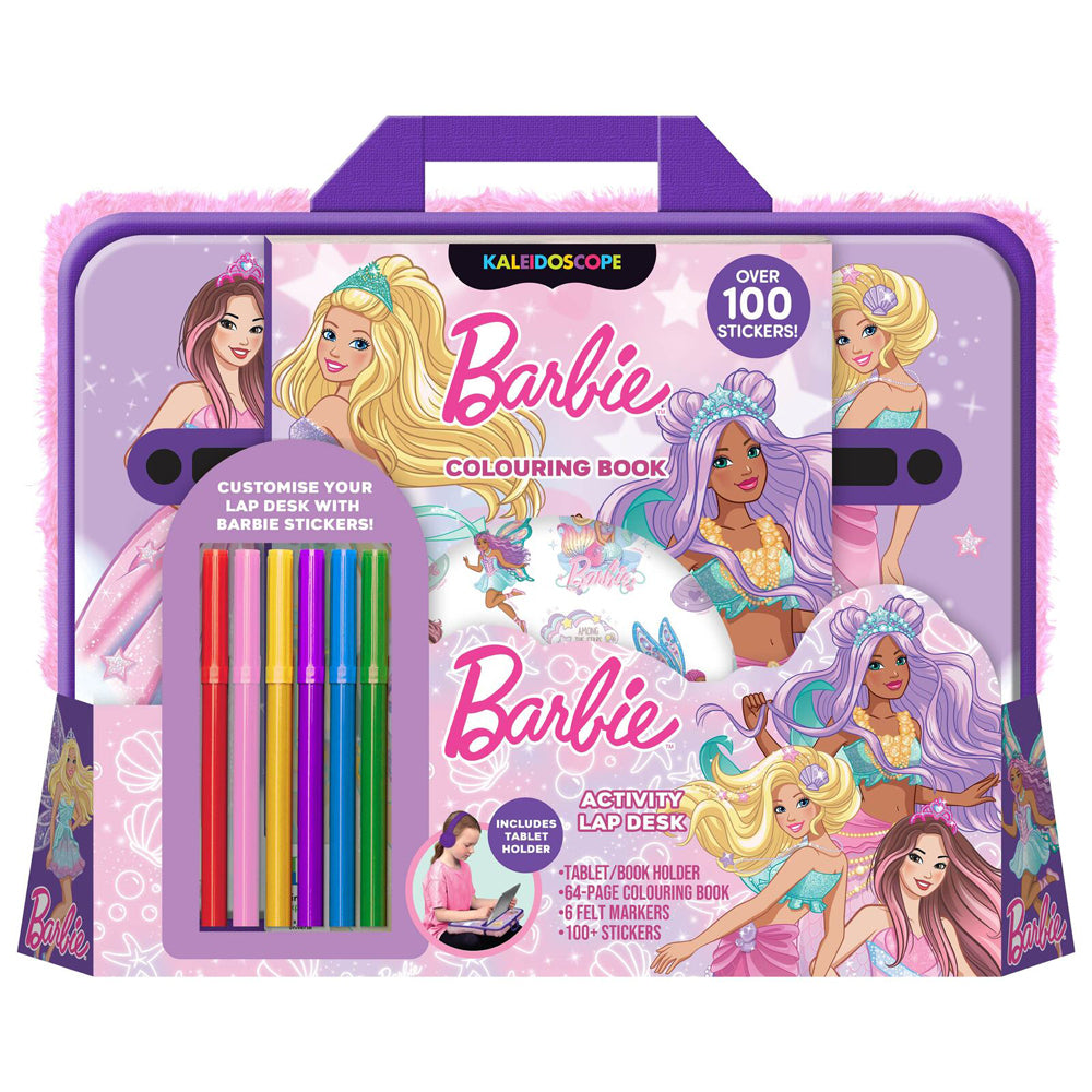 2PK Kaleidoscope Barbie Kids 26x33cm Activity Lap Desk 3y+