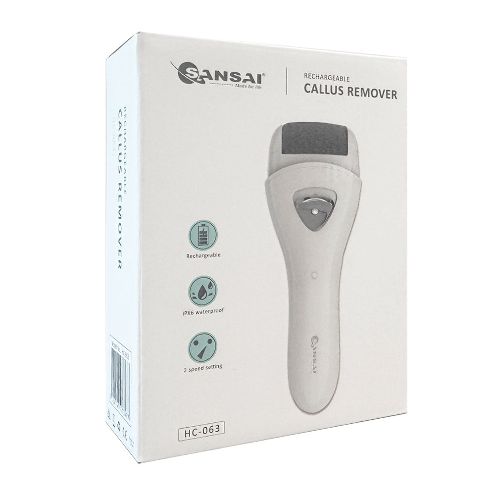 Sansai Rechargeable Wireless Foot Callus Remover With 3 Roller Heads