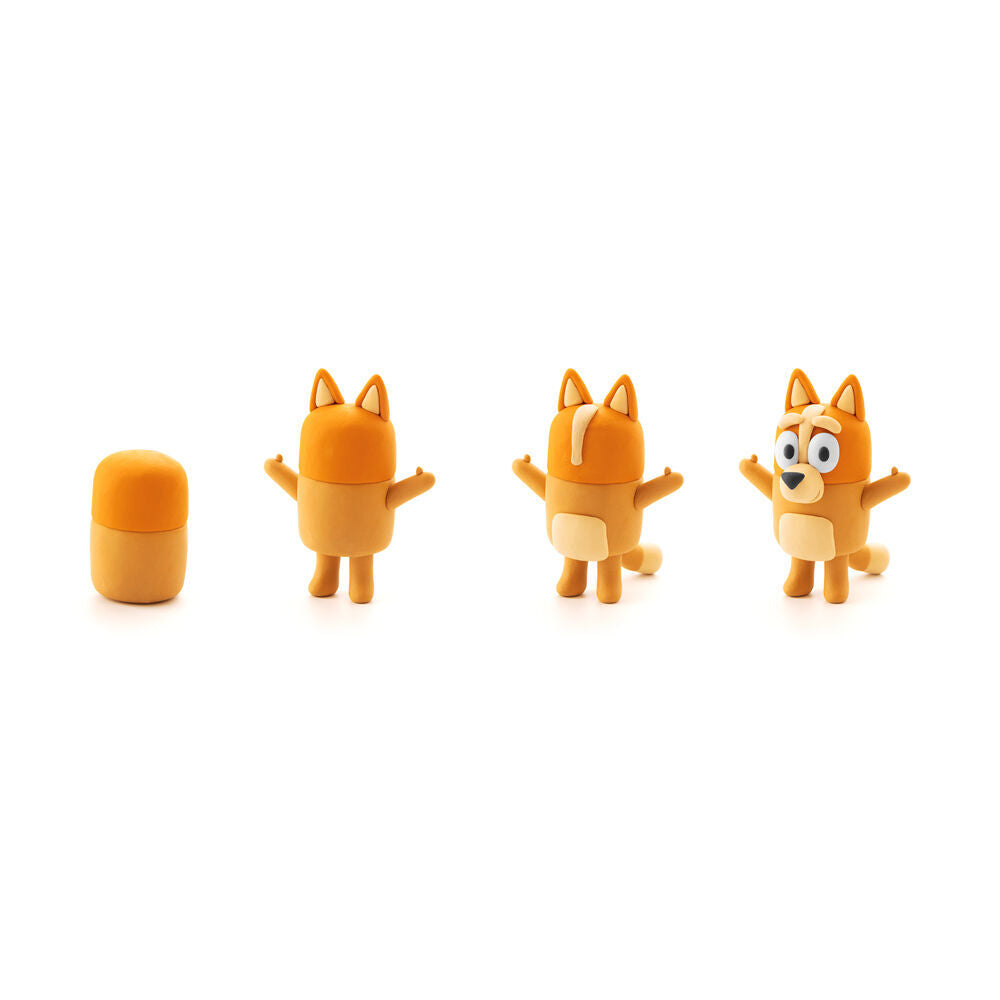 2PK Hey Clay Bluey Single Character Kids Modelling-Clay Set 5 Coloured Cans Bingo