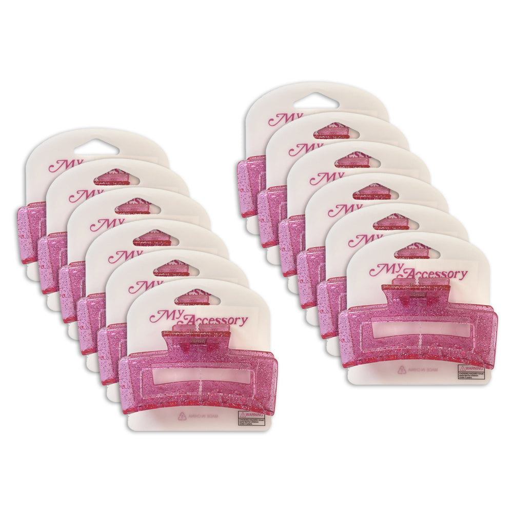 12PK My Accessory Kids 9cm Melrose Hair Styling Clip Glitter