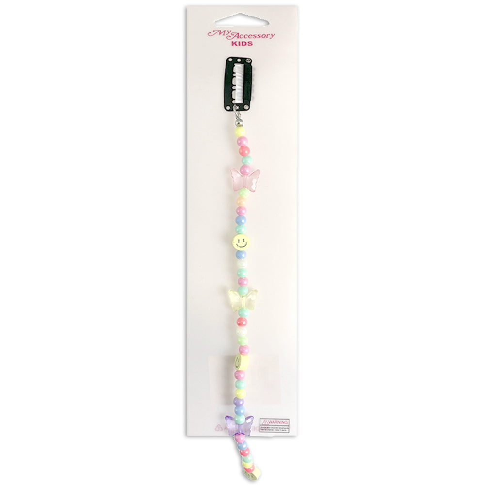 6x My Accessory Kids 26cm Hair Extension Hair Clip Smiley Pastels
