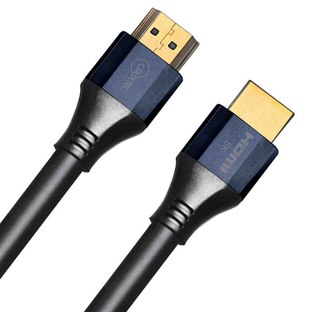2PK Cruxtec 2m HDMI 2.1 8K w/ Ethernet Male to Male Cable - Black