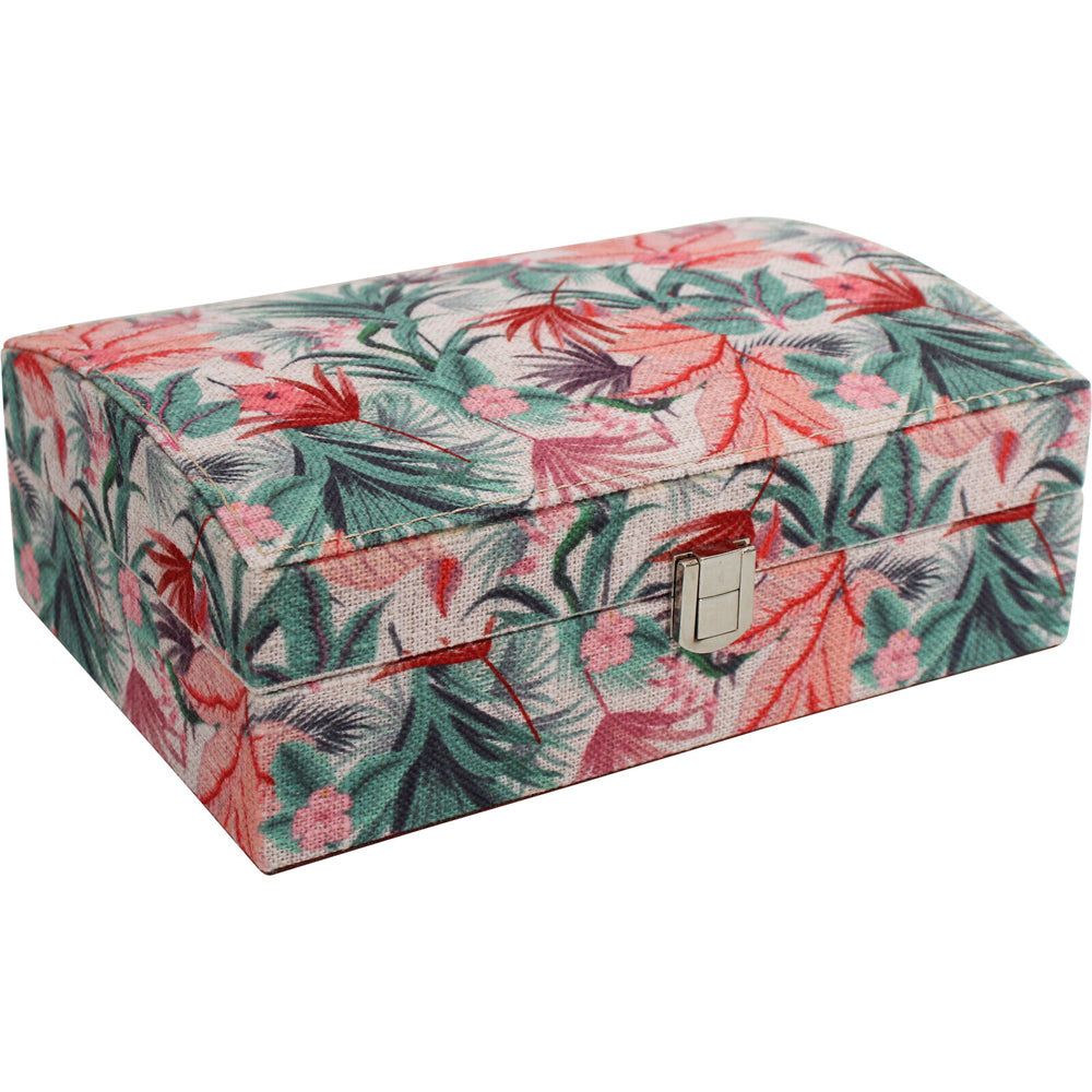 LVD Desert Leaves Linen/MDF 22cm Jewellery Box Accessory Organiser Rectangle