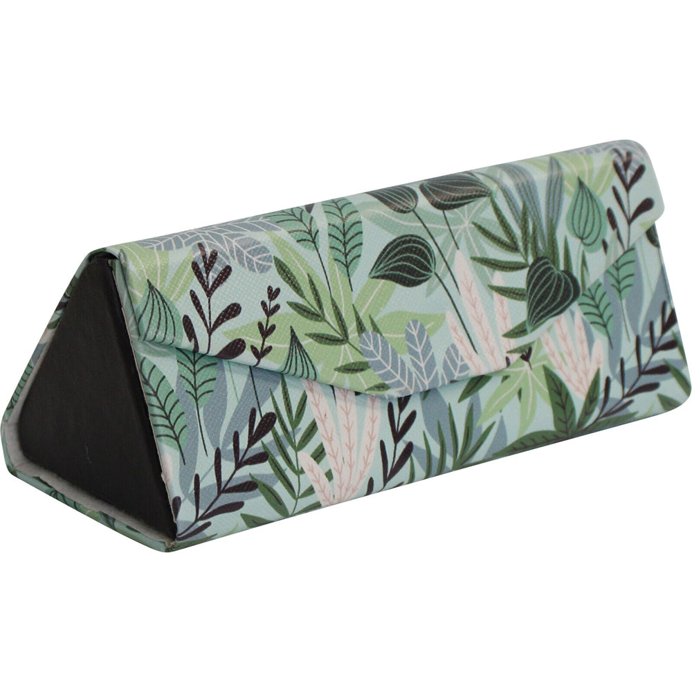 2PK LVD Mixed Leaves PU/Cardboard 16cm Eye-Glasses Case Triangle