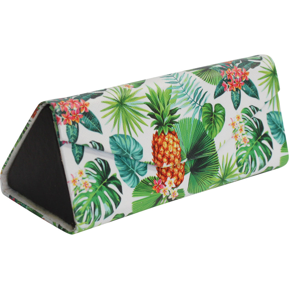 2PK LVD Pineapples PU/Cardboard 16cm Eye-Glasses Case Triangle