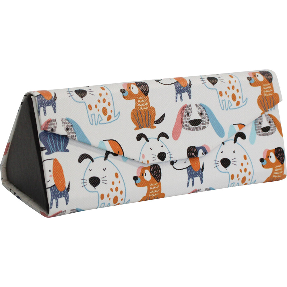 2PK LVD Puppy School PU/Cardboard 16cm Eye-Glasses Case Triangle