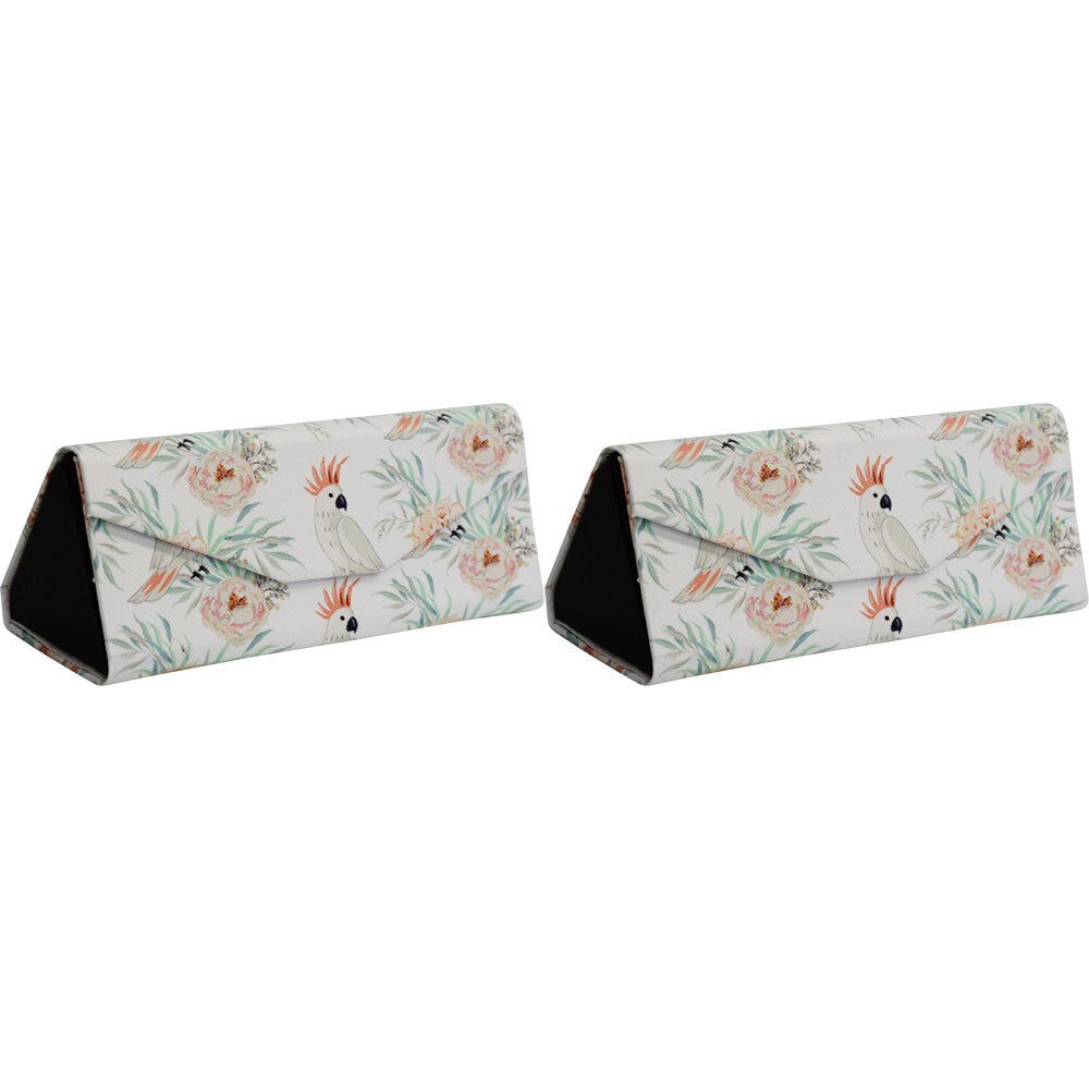 2PK LVD Cockatoos PU/Cardboard 16cm Eye-Glasses Case Triangle
