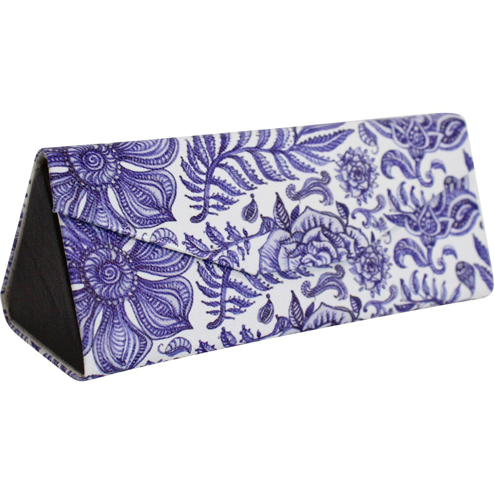 2PK LVD Vintage PU/Cardboard 16cm Eye-Glasses Case Triangle