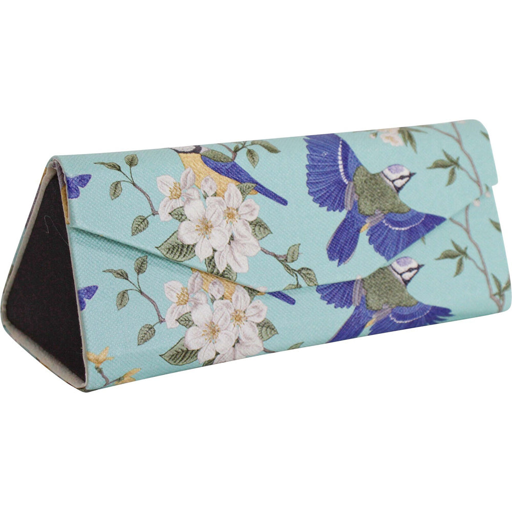 2PK LVD Blue Birds PU/Cardboard 16cm Eye-Glasses Case Triangle