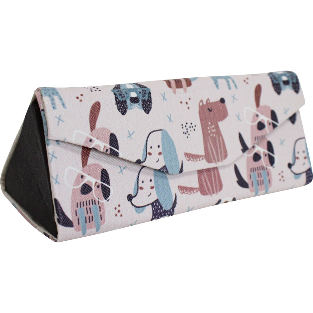 2PK LVD Puppies PU/Cardboard 16cm Eye-Glasses Storage Case Triangle