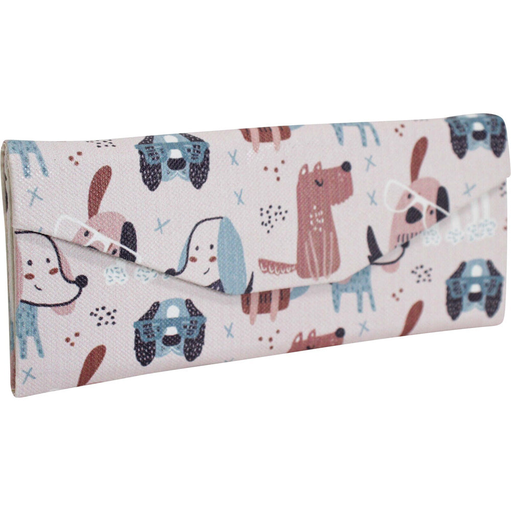 2PK LVD Puppies PU/Cardboard 16cm Eye-Glasses Storage Case Triangle
