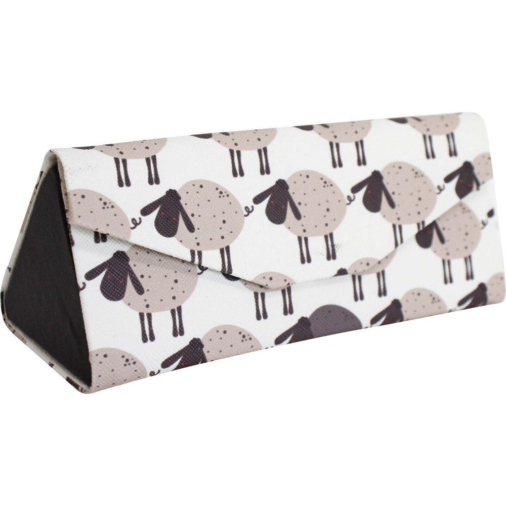 2PK LVD Sheep PU/Cardboard 16cm Eye-Glasses Storage Case Triangle