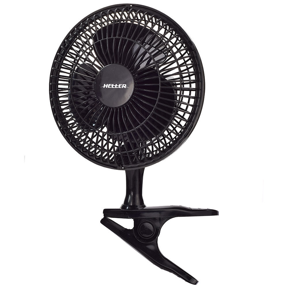 Heller 15cm Desk/Personal/Clip Fan/Tilt/Air Black