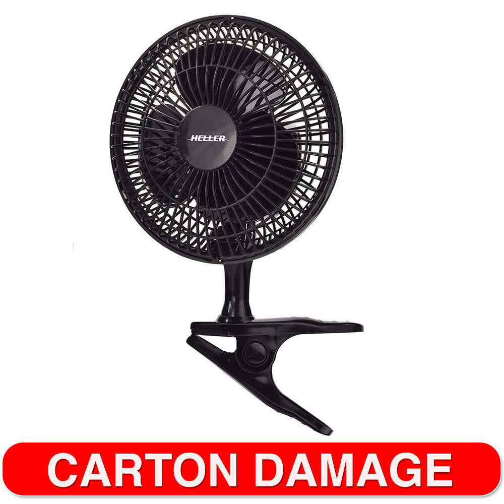 Heller 15cm Desk/Personal/Clip Fan/Tilt/Air Black