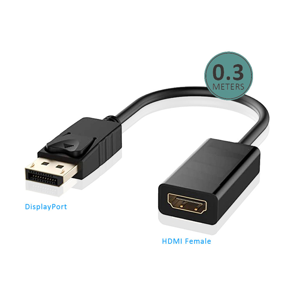 Sansai Displayport To HDMI Male To Female Adaptor 30cm