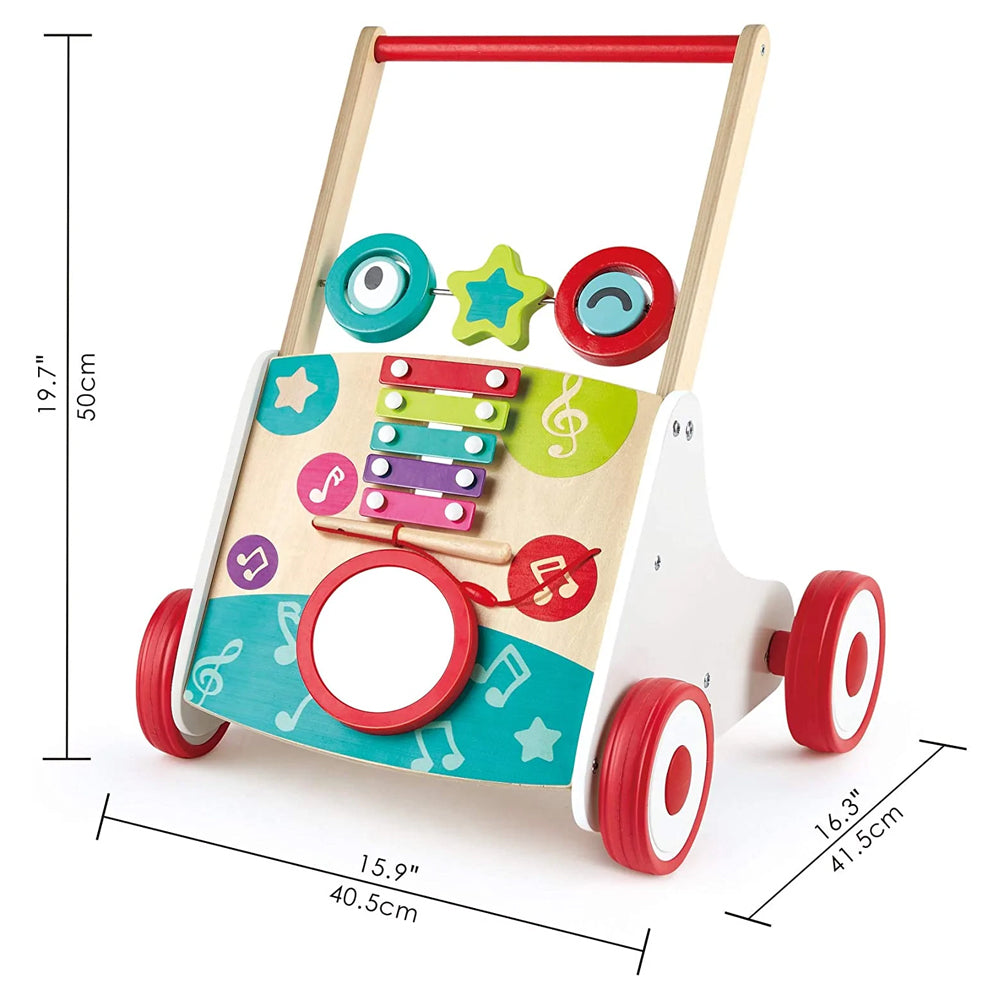 Hape Wooden My First Musical Walker Stroller Toddler/Kids Toy 10m+